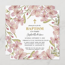 Blumenrosa und Goldbrasse Taufe