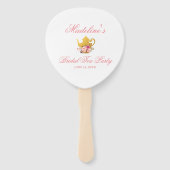 Blumenrosa und goldenes Brautparty Tee Party Fächer (Rückseite)