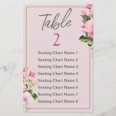 Blumenrosa und grüne Duschkarte (Vorderseite)