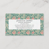 Blumenrosa und grüne generische Vorlage Geschäftsk Visitenkarte (Rückseite)