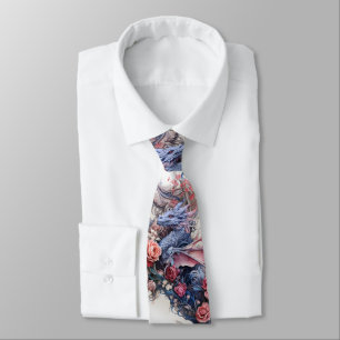 Blumenrosa und Lila Drachenhochzeit Krawatte