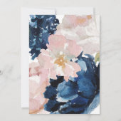 Blumenrosa und Navy Gender Reveal Baby Shower Einladung (Rückseite)