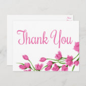 Blumenrosa und Weiß Danke Fuchsia Blume Postkarte (Vorne/Hinten)