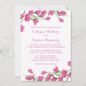 Blumenrosa und weiße Blume Fuchsia Hochzeit Einladung (Vorderseite)