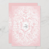 Blumenrosa Vintage Hochzeit Einladung (Vorne/Hinten)