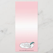 Blumenrosa Vintage Hochzeitsmenü Menükarte (Rückseite)