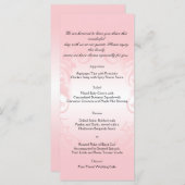 Blumenrosa Vintage Hochzeitsmenü Menükarte (Vorne/Hinten)