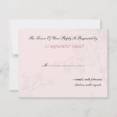 Blumenrosa Vogelkäfig, Liebesvögel UAWG RSVP Karte (Rückseite)