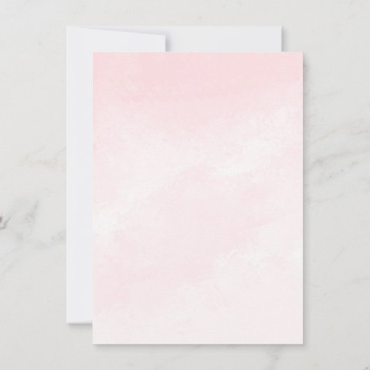 Blumenrosa Wasserfarben Girls Babydusche Einladung (Rückseite)