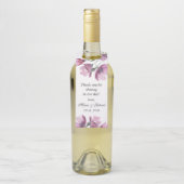 Blumenrosa Wasserfarbendusche Hochzeit Flaschenanhänger (Auf Flasche)