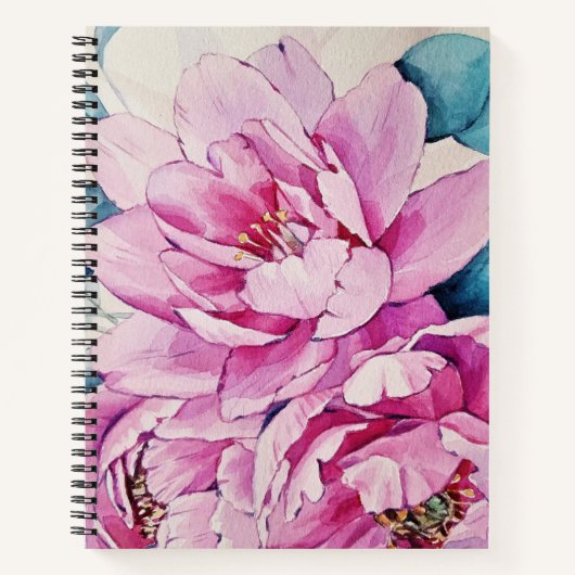 Blumenrosa Watercolor SpiralNotebook Notizblock (Vorderseite)