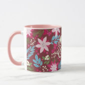 Blumenrosa Weihnachtsschrift lila Tasse (Links)