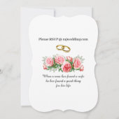 Blumenrosa, Weiß und Grün Einladung (Rückseite)