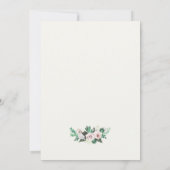 Blumenrosa, weiße grüne Hochzeitskarte Einladung (Rückseite)