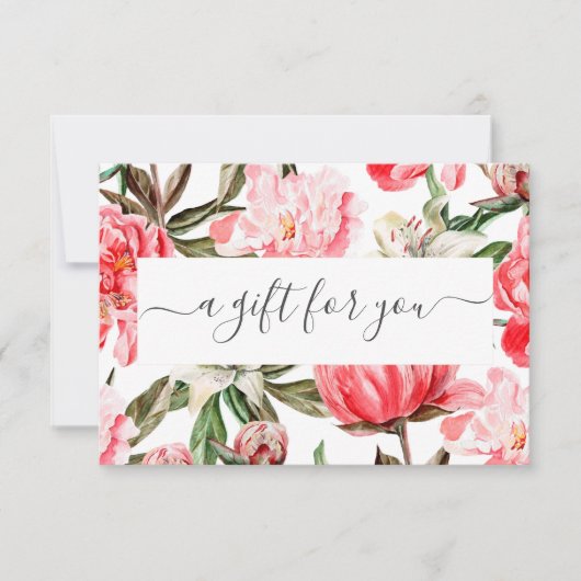 Blumenrosa Weißes Business-Geschenkgutschein (Vorderseite)