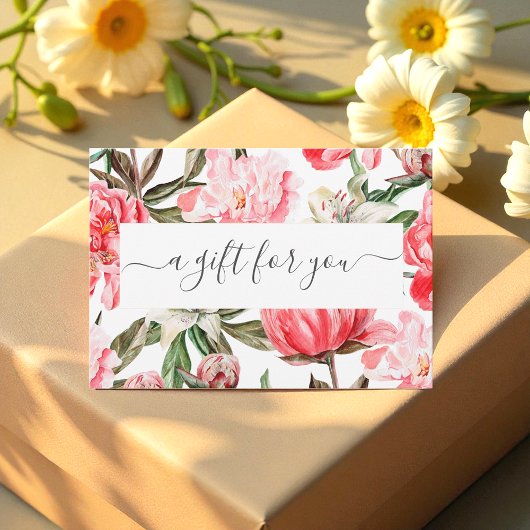 Blumenrosa Weißes Business-Geschenkgutschein