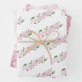 Blumenrosa Wrapping Paper Flat Sheet Set 3 Geschenkpapier Set (Beispiel)