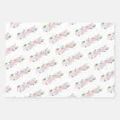 Blumenrosa Wrapping Paper Flat Sheet Set 3 Geschenkpapier Set (Vorderseite)