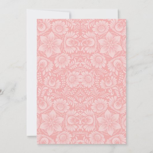 Blumenrosa zum 13. Geburtstag Einladung (Rückseite)