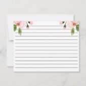 BlumenRosen-Brautparty-Rezept-Karte Dankeskarte (Rückseite)