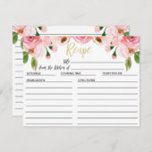 BlumenRosen-Brautparty-Rezept-Karte Dankeskarte (Vorne/Hinten)