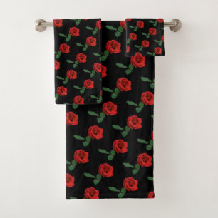 BlumenRosen-Garten-Blumen-Tuch-Set Badhandtuch Set