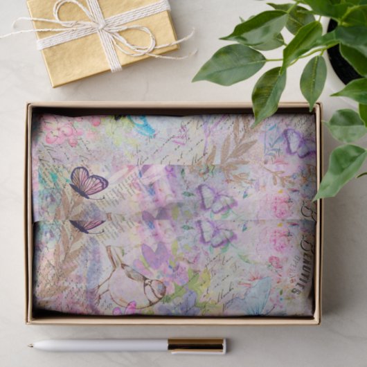 BlumenRosen-GoldDecoupage Seidenpapier (Geschenk)