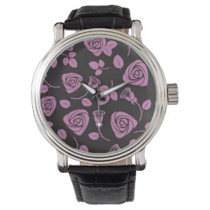 BlumenRosen-Hintergrund Armbanduhr