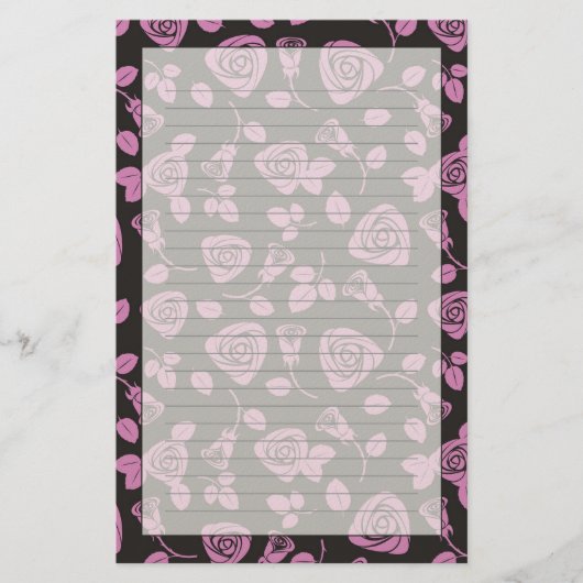 BlumenRosen-Hintergrund Briefpapier (Vorderseite)