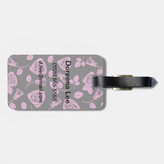 BlumenRosen-Hintergrund Gepäckanhänger (Rückseite horizontal)