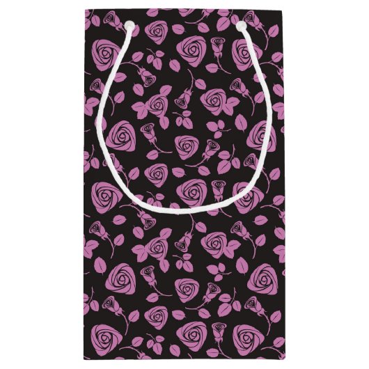 BlumenRosen-Hintergrund Kleine Geschenktüte (Rückseite)