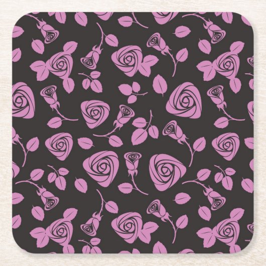 BlumenRosen-Hintergrund Rechteckiger Pappuntersetzer (Vorderseite)