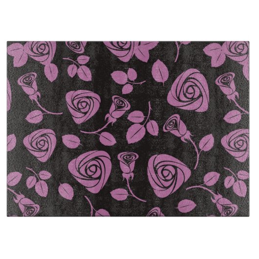 BlumenRosen-Hintergrund Schneidebrett (Vorderseite)