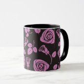 BlumenRosen-Hintergrund Tasse (VorderseiteRechts)