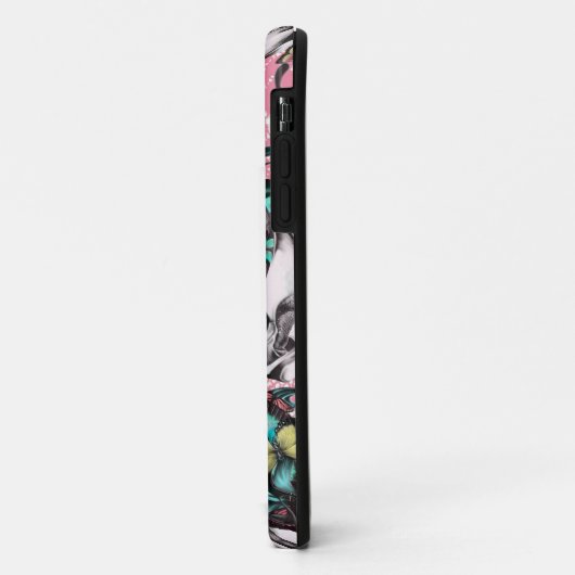 BlumenRosenschädel mit Schmetterlingen Case-Mate iPhone Hülle (Hinten/Links)