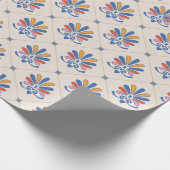 Blumenrost/Azulejo Tile Grip Wrapping Paper Geschenkpapier (Ecke)