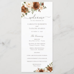 Blumenrost Blush Peach Grüne Hochzeitsprogramm Programm