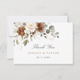 Blumenrost Creme Grüne Hochzeit Danke Karte