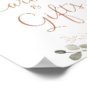 Blumenrost Creme Grüne Hochzeitskarten Zeichen Poster (Ecke)