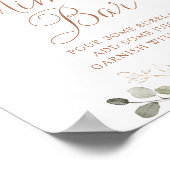 Blumenrost Creme Grüne Wedding Mimosa Bar Sign Poster (Ecke)