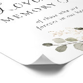 Blumenrost Elfenbein Grün In Liebe Erinnerung Schi Poster (Ecke)