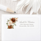 Blumenrost Greenery Peach Return Address Label (Insitu)