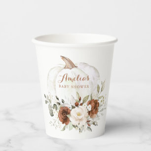 Blumenrost Grünpflanzen Pumpkin Fall Babydusche Pappbecher