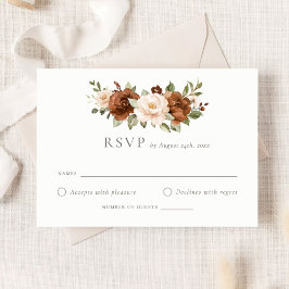 Blumenrost Peach Greenerity Wedding Boho RSVP Card Einladung
