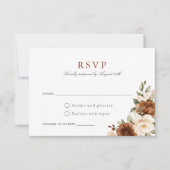 Blumenrost Peach Greenerity Wedding RSVP Card Einladung (Vorderseite)