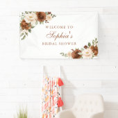 Blumenrost Peach Greenery Orange Brautparty Banner (Insitu)