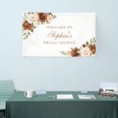 Blumenrost Peach Greenery Orange Brautparty Banner (Messeveranstaltung)