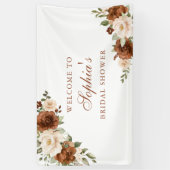 Blumenrost Peach Greenery Orange Brautparty Banner (Vertikal)