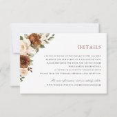 Blumenrost Pfirsichgrün Hochzeitdetails Beilage Einladung (Vorderseite)