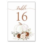 Blumenrost Pumpkin Fall Rustikale Tischnummer (Rückseite)